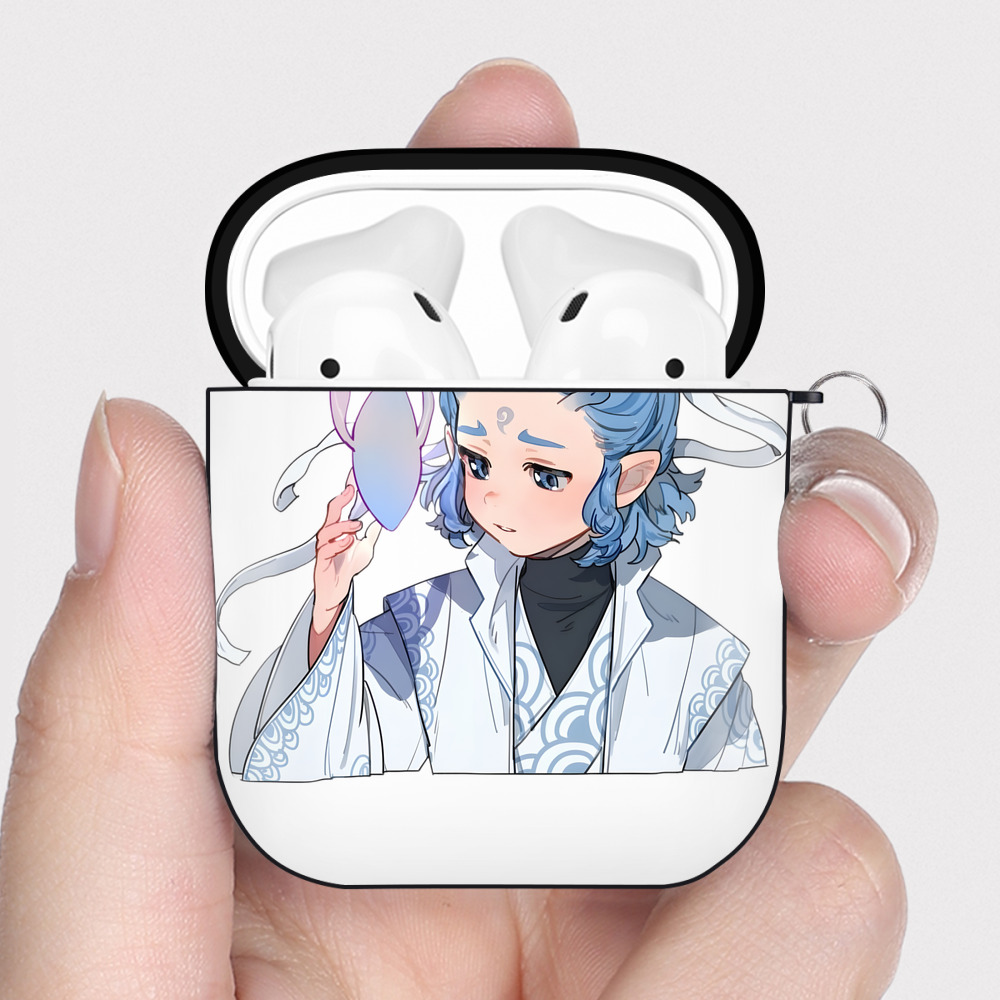 （画像用） Ne Zha 2 ナタ 魔童の大暴れ AirPods 第2世代保護ケース ハードシェル ブラック 耐衝撃・防指紋・カラビナ付き