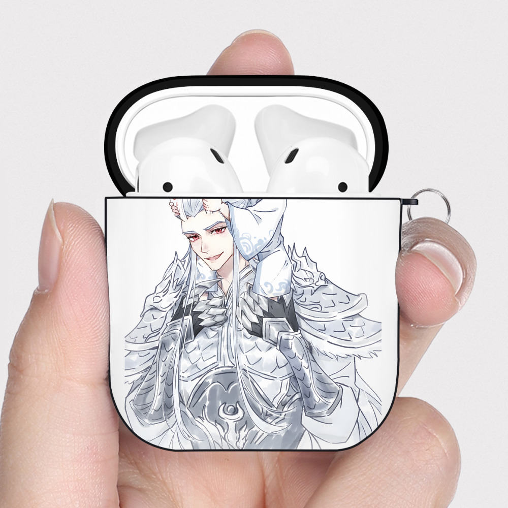 （画像用） Ne Zha 2 ナタ 魔童の大暴れ AirPods 第2世代保護ケース ハードシェル ブラック 耐衝撃・防指紋・カラビナ付き
