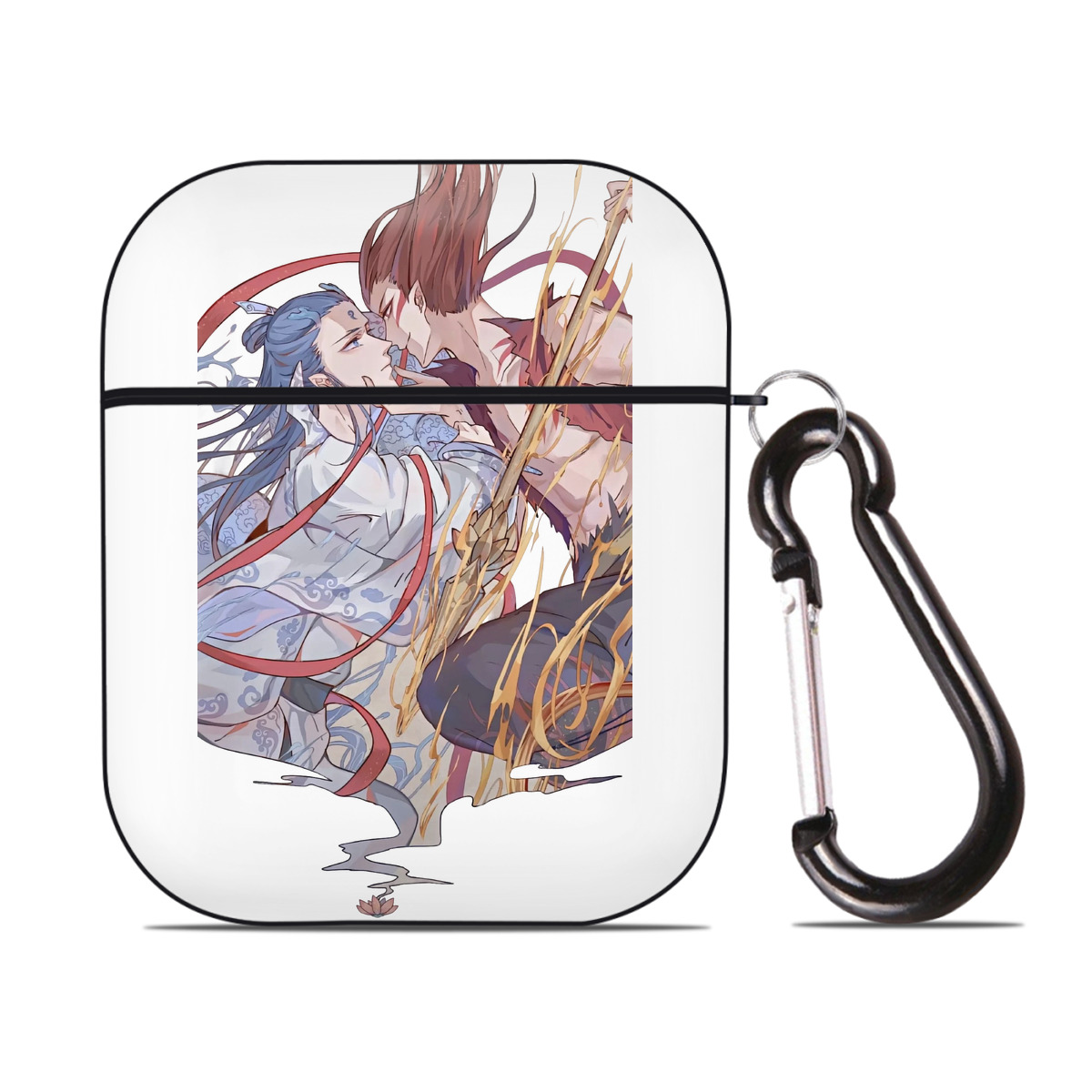（画像用） Ne Zha 2 ナタ 魔童の大暴れ AirPods 第2世代保護ケース ハードシェル ブラック 耐衝撃・防指紋・カラビナ付き