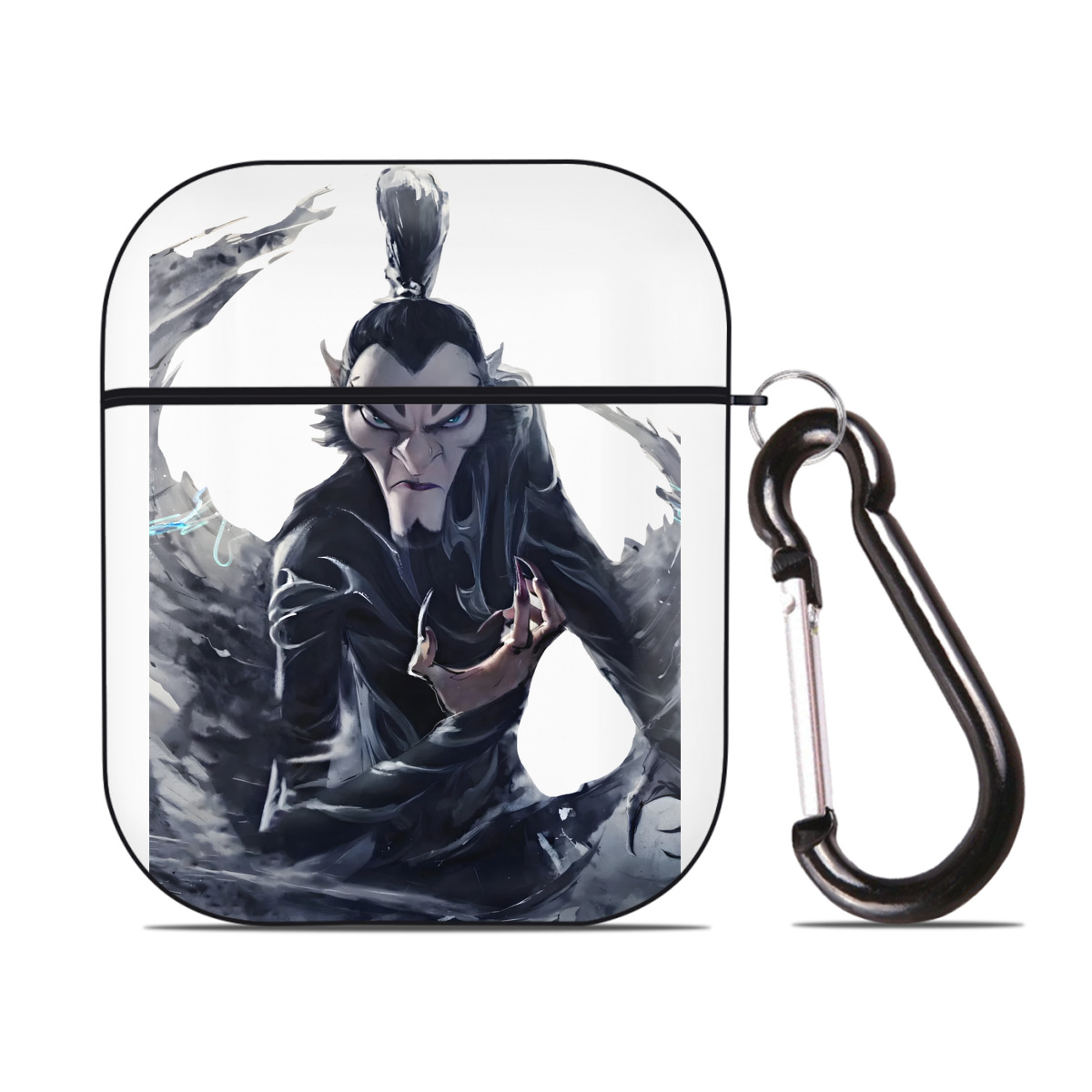 （画像用） Ne Zha 2 ナタ 魔童の大暴れ AirPods 第2世代保護ケース ハードシェル ブラック 耐衝撃・防指紋・カラビナ付き