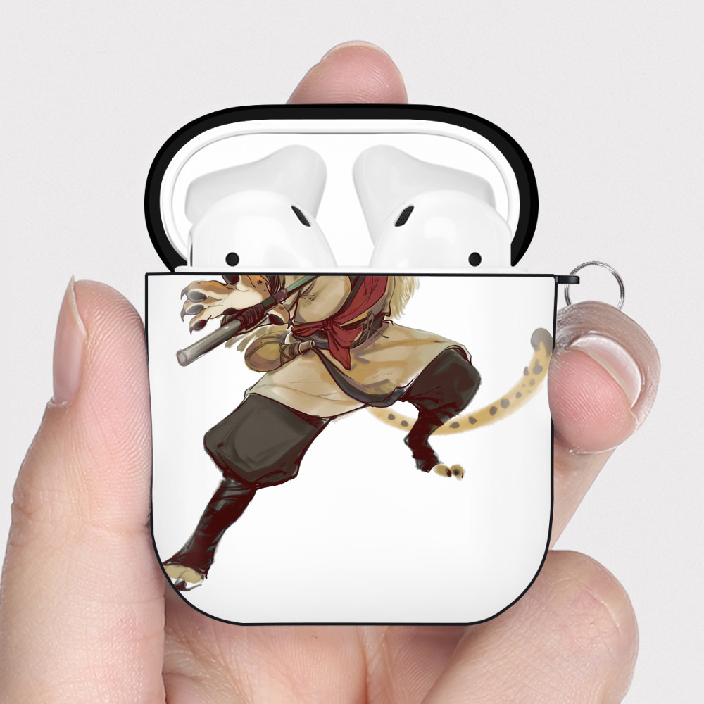 （画像用） Ne Zha 2 ナタ 魔童の大暴れ AirPods 第2世代保護ケース ハードシェル ブラック 耐衝撃・防指紋・カラビナ付き