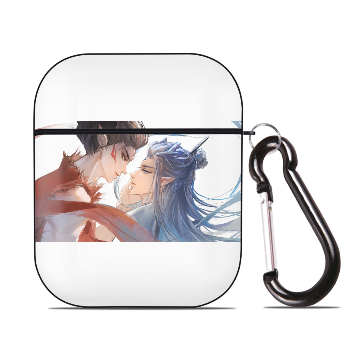 （画像用） Ne Zha 2 ナタ 魔童の大暴れ AirPods 第2世代保護ケース ハードシェル ブラック 耐衝撃・防指紋・カラビナ付き