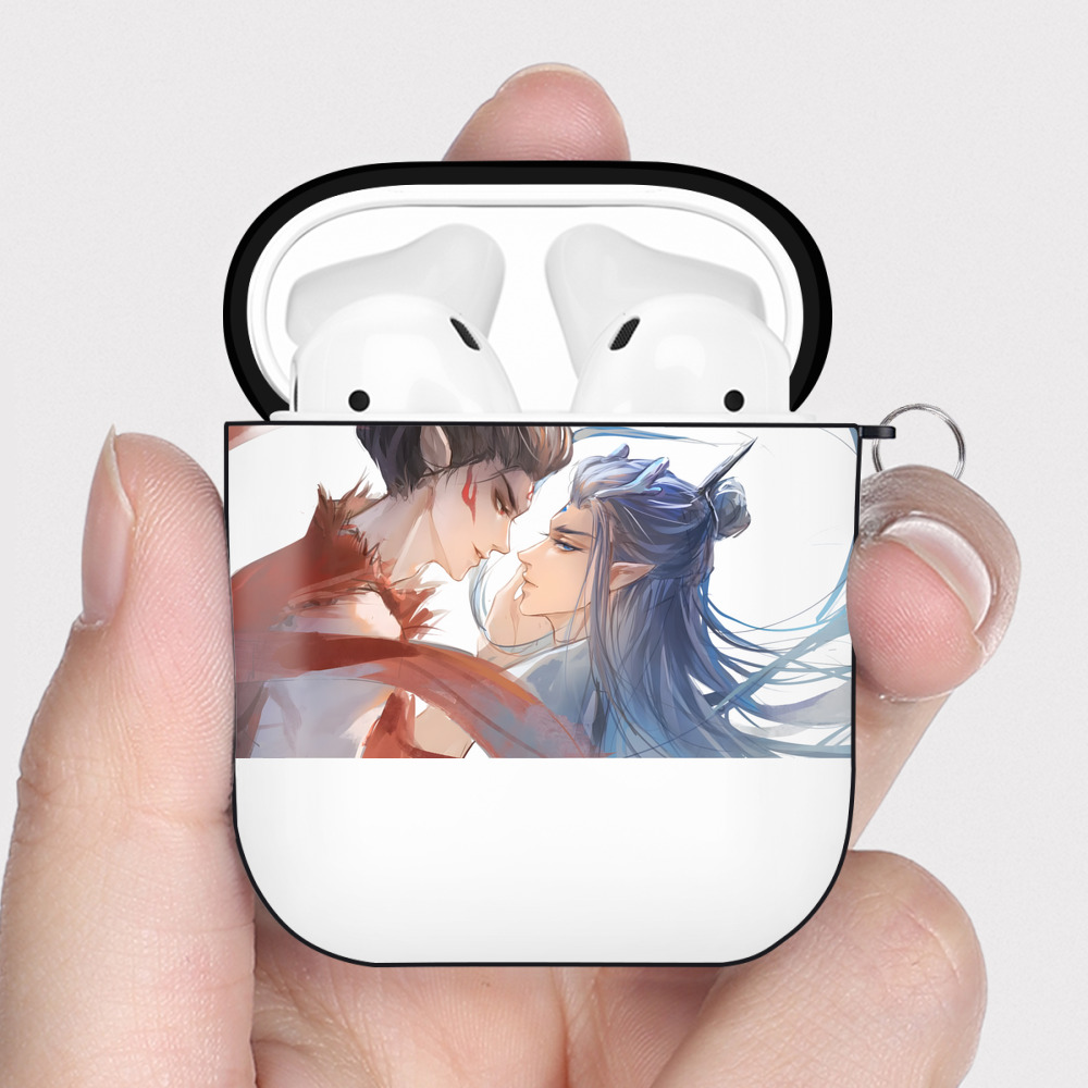 （画像用） Ne Zha 2 ナタ 魔童の大暴れ AirPods 第2世代保護ケース ハードシェル ブラック 耐衝撃・防指紋・カラビナ付き