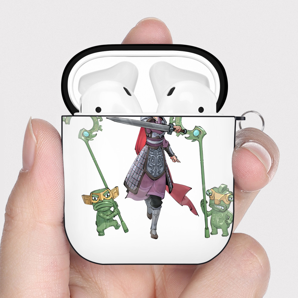 （画像用） Ne Zha 2 ナタ 魔童の大暴れ AirPods 第2世代保護ケース ハードシェル ブラック 耐衝撃・防指紋・カラビナ付き