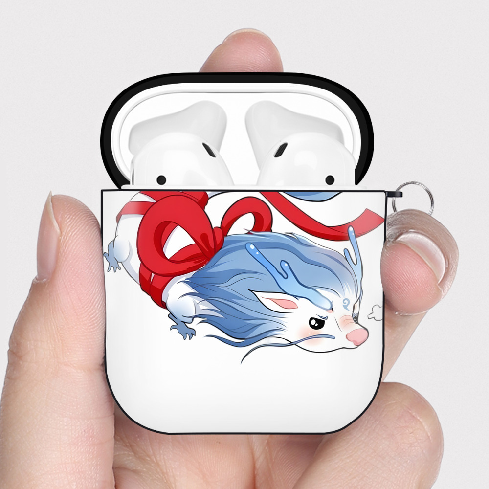 （画像用） Ne Zha 2 ナタ 魔童の大暴れ AirPods 第2世代保護ケース ハードシェル ブラック 耐衝撃・防指紋・カラビナ付き