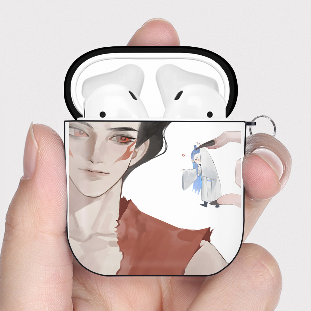 （画像用） Ne Zha 2 ナタ 魔童の大暴れ AirPods 第2世代保護ケース ハードシェル ブラック 耐衝撃・防指紋・カラビナ付き