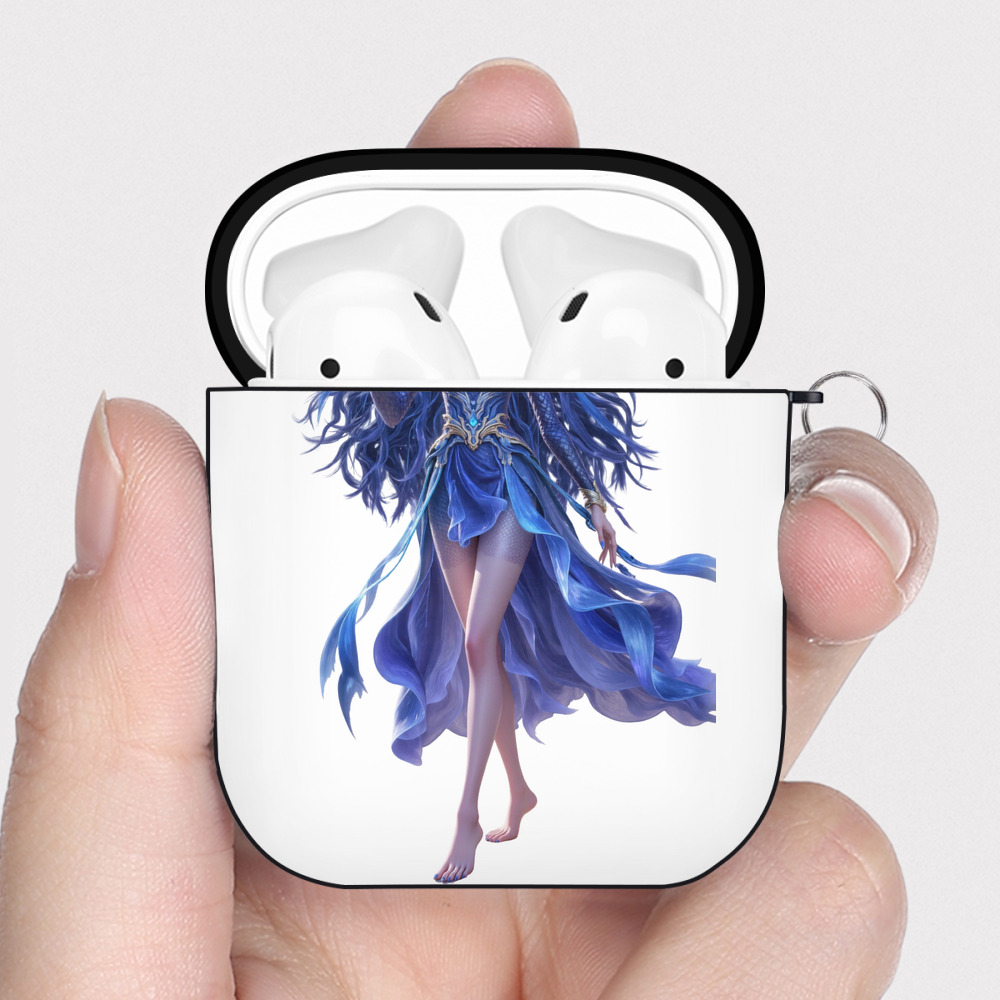 （画像用） Ne Zha 2 ナタ 魔童の大暴れ AirPods 第2世代保護ケース ハードシェル ブラック 耐衝撃・防指紋・カラビナ付き