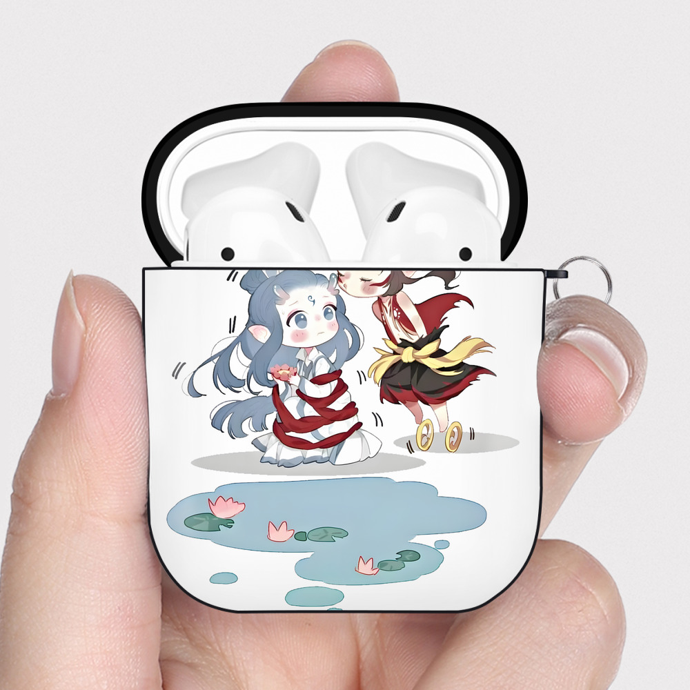 （画像用） Ne Zha 2 ナタ 魔童の大暴れ AirPods 第2世代保護ケース ハードシェル ブラック 耐衝撃・防指紋・カラビナ付き