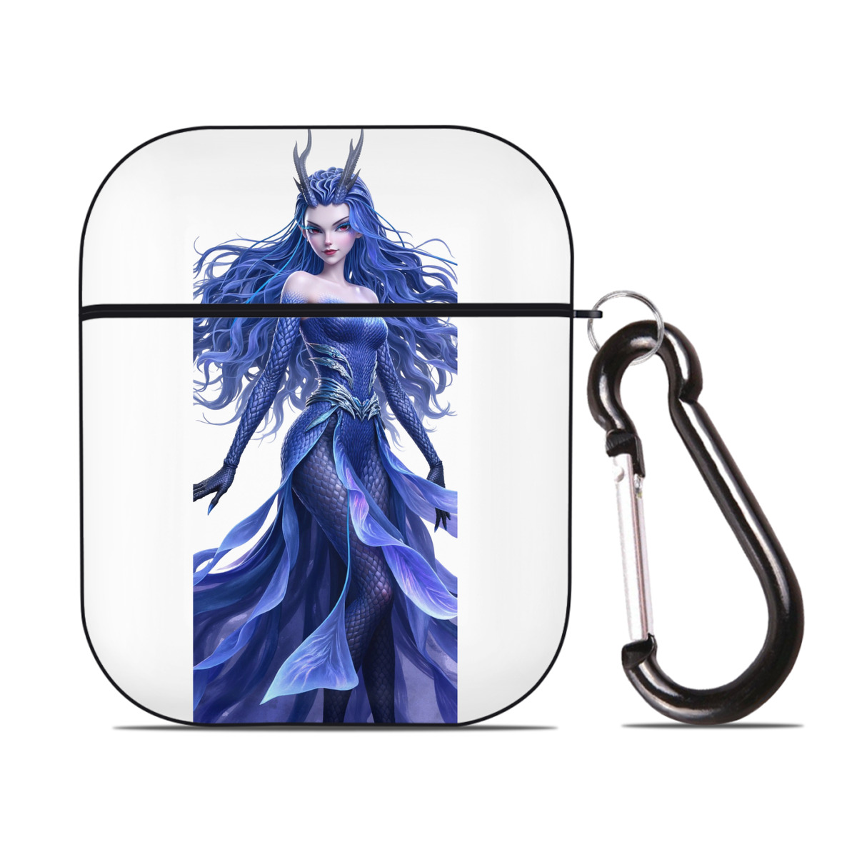 （画像用） Ne Zha 2 ナタ 魔童の大暴れ AirPods 第2世代保護ケース ハードシェル ブラック 耐衝撃・防指紋・カラビナ付き