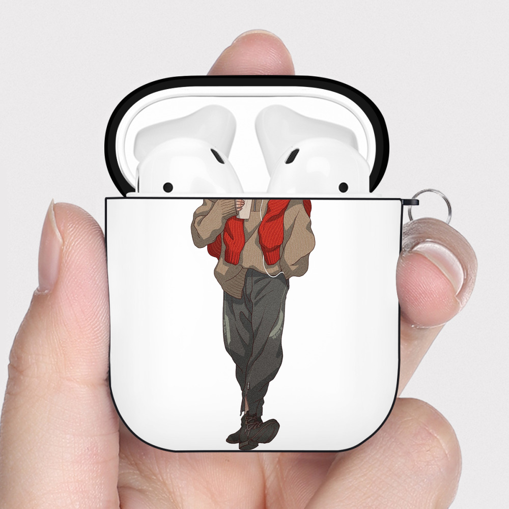 （画像用） Ne Zha 2 ナタ 魔童の大暴れ AirPods 第2世代保護ケース ハードシェル ブラック 耐衝撃・防指紋・カラビナ付き