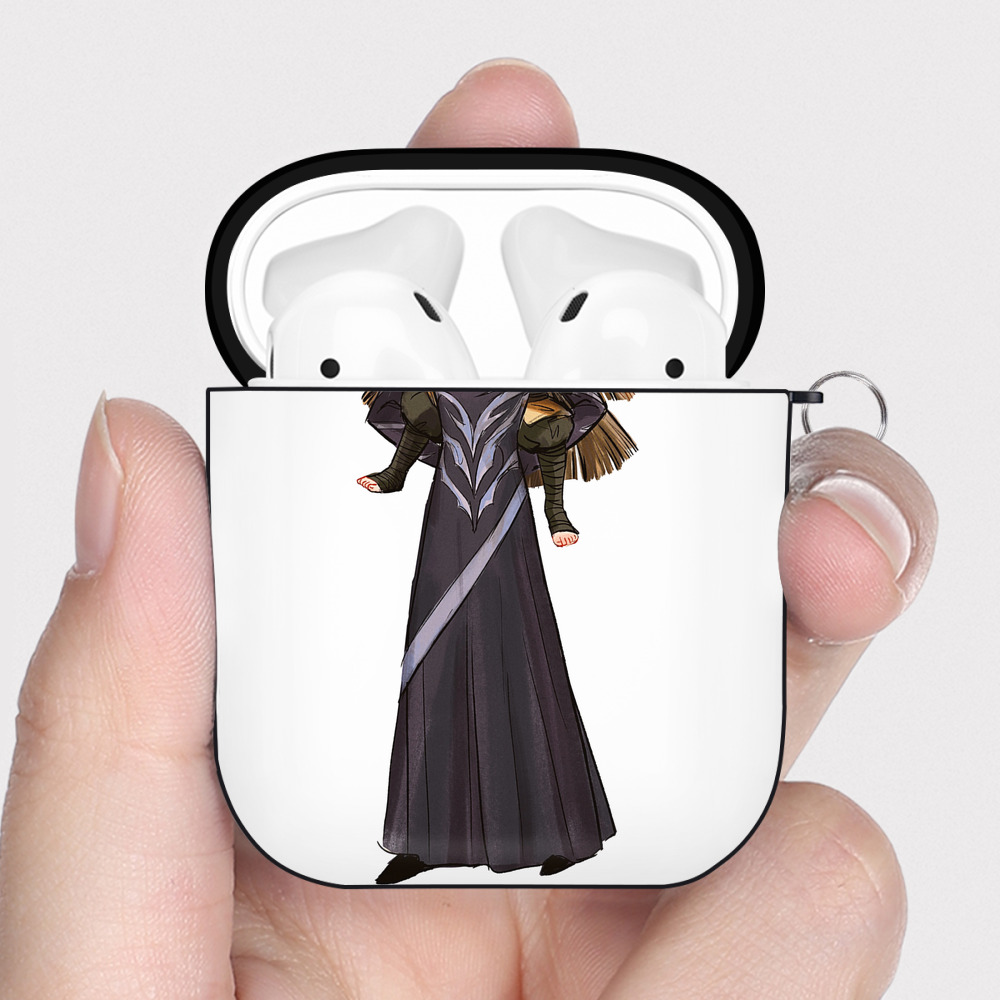 （画像用） Ne Zha 2 ナタ 魔童の大暴れ AirPods 第2世代保護ケース ハードシェル ブラック 耐衝撃・防指紋・カラビナ付き