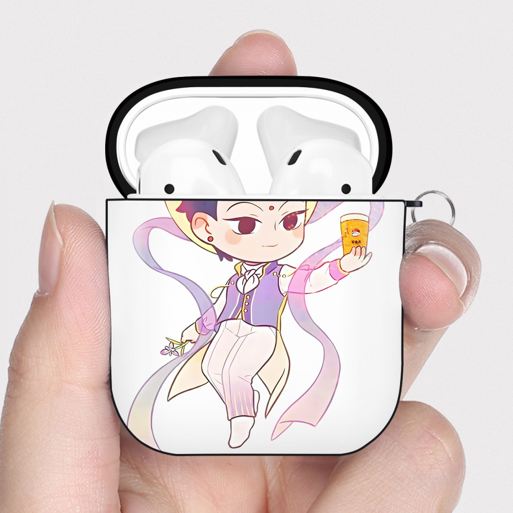 （画像用） Ne Zha 2 ナタ 魔童の大暴れ AirPods 第2世代保護ケース ハードシェル ブラック 耐衝撃・防指紋・カラビナ付き