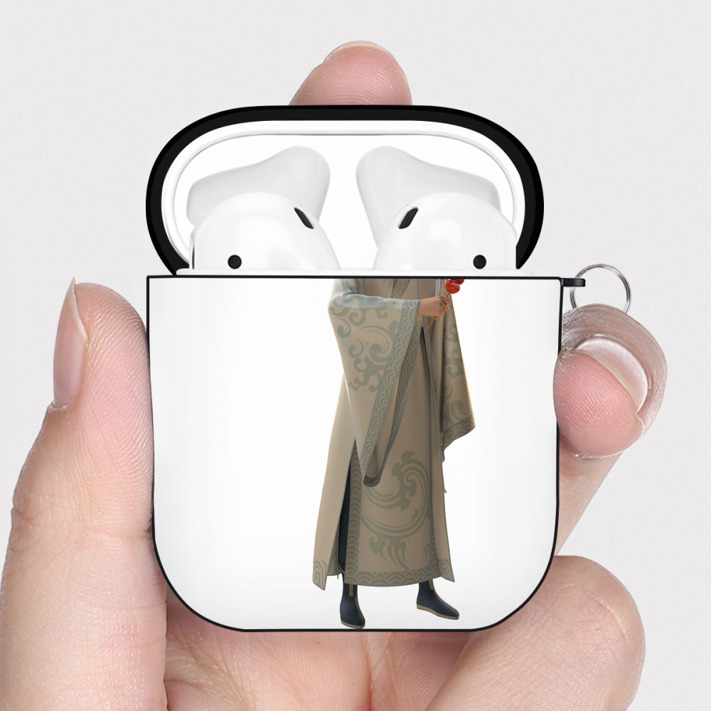 （画像用） Ne Zha 2 ナタ 魔童の大暴れ AirPods 第2世代保護ケース ハードシェル ブラック 耐衝撃・防指紋・カラビナ付き