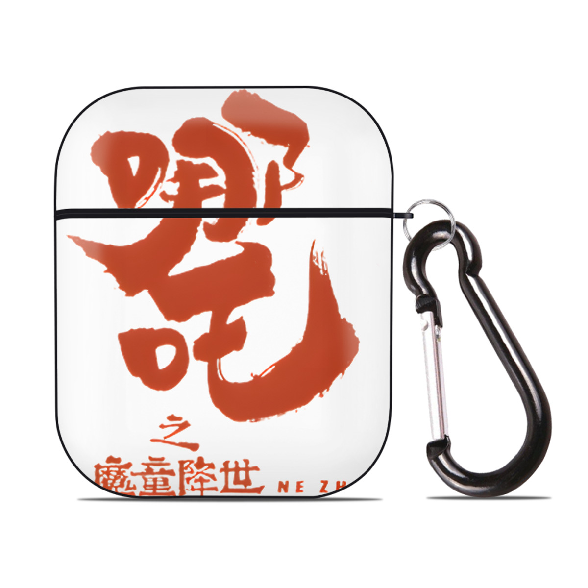 （画像用） Ne Zha 2 ナタ 魔童の大暴れ AirPods 第2世代保護ケース ハードシェル ブラック 耐衝撃・防指紋・カラビナ付き