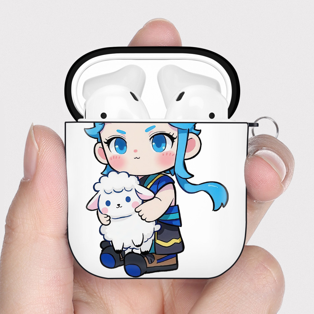（画像用） Ne Zha 2 ナタ 魔童の大暴れ AirPods 第2世代保護ケース ハードシェル ブラック 耐衝撃・防指紋・カラビナ付き