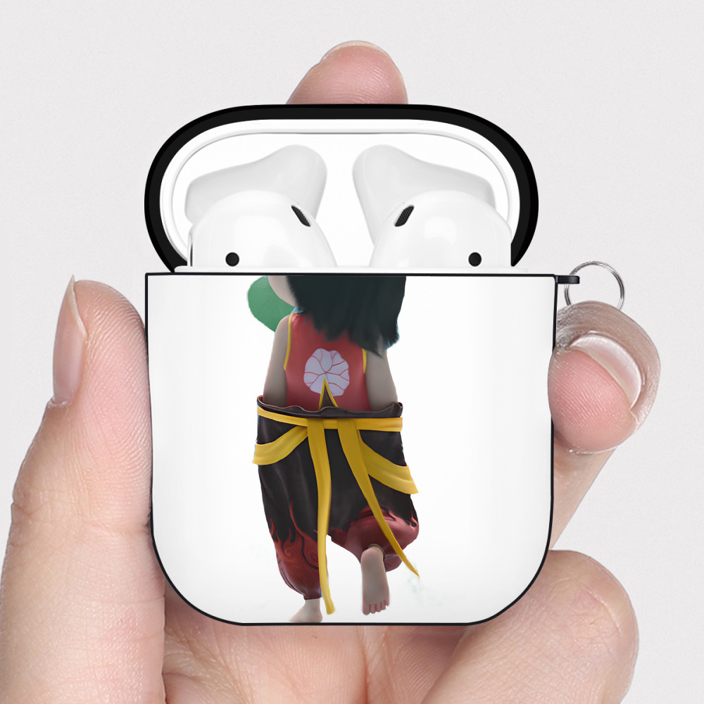 （画像用） Ne Zha 2 ナタ 魔童の大暴れ AirPods 第2世代保護ケース ハードシェル ブラック 耐衝撃・防指紋・カラビナ付き
