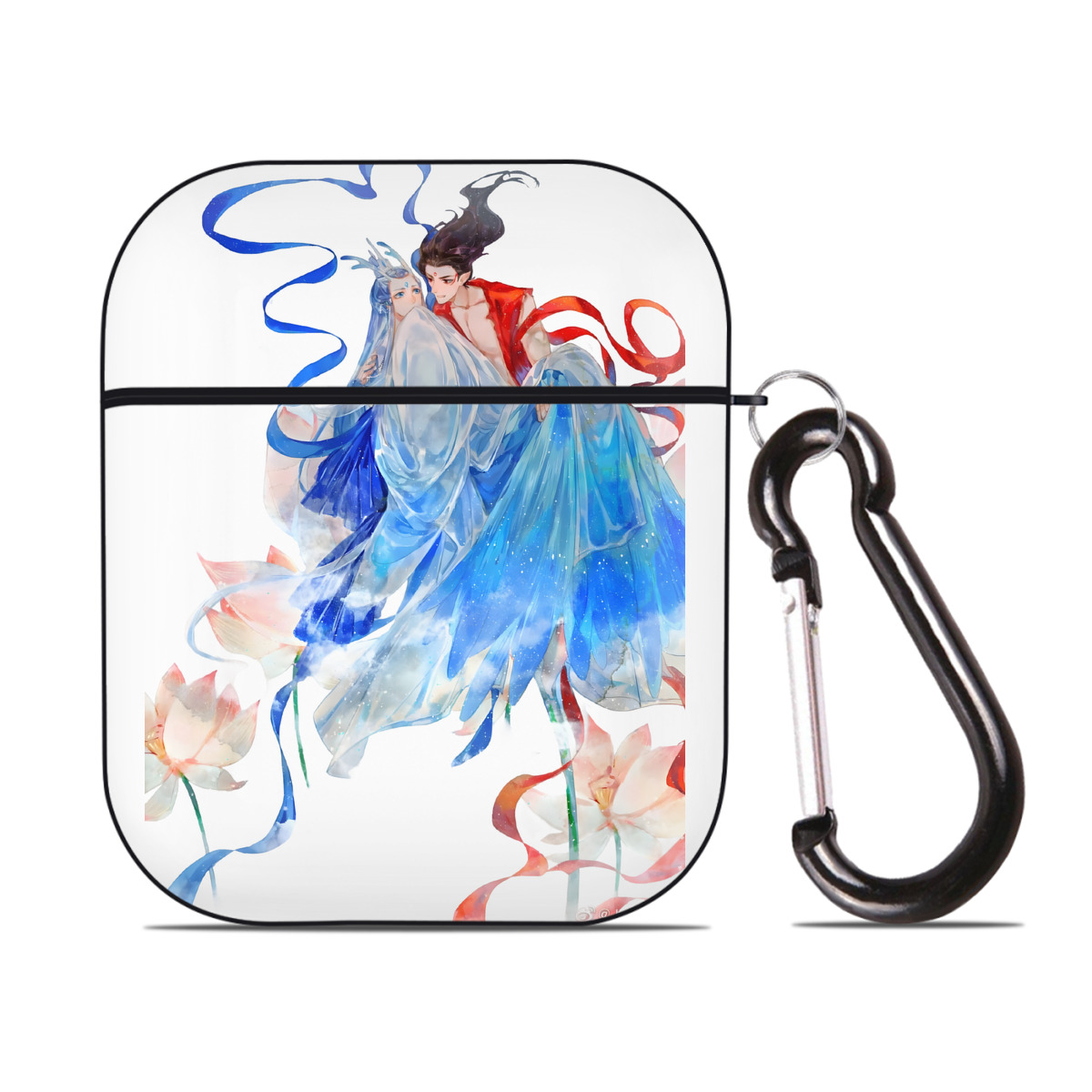 （画像用） Ne Zha 2 ナタ 魔童の大暴れ AirPods 第2世代保護ケース ハードシェル ブラック 耐衝撃・防指紋・カラビナ付き