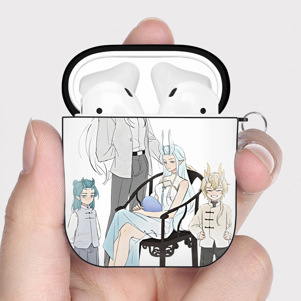 （画像用） Ne Zha 2 ナタ 魔童の大暴れ AirPods 第2世代保護ケース ハードシェル ブラック 耐衝撃・防指紋・カラビナ付き