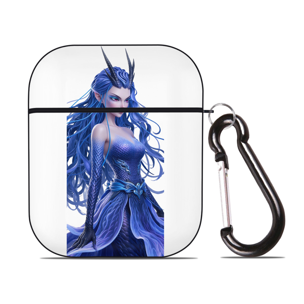 （画像用） Ne Zha 2 ナタ 魔童の大暴れ AirPods 第2世代保護ケース ハードシェル ブラック 耐衝撃・防指紋・カラビナ付き
