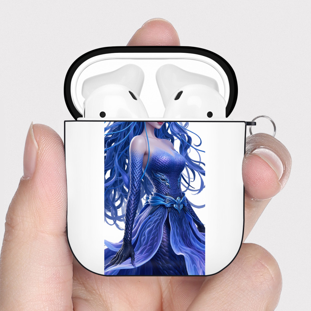 （画像用） Ne Zha 2 ナタ 魔童の大暴れ AirPods 第2世代保護ケース ハードシェル ブラック 耐衝撃・防指紋・カラビナ付き