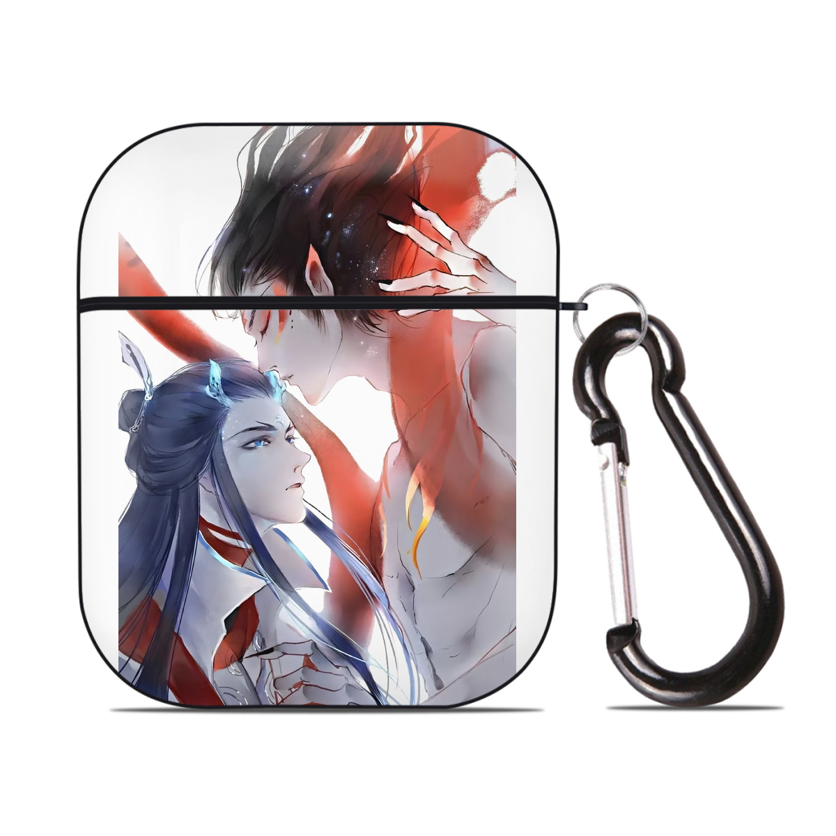 （画像用） Ne Zha 2 ナタ 魔童の大暴れ AirPods 第2世代保護ケース ハードシェル ブラック 耐衝撃・防指紋・カラビナ付き