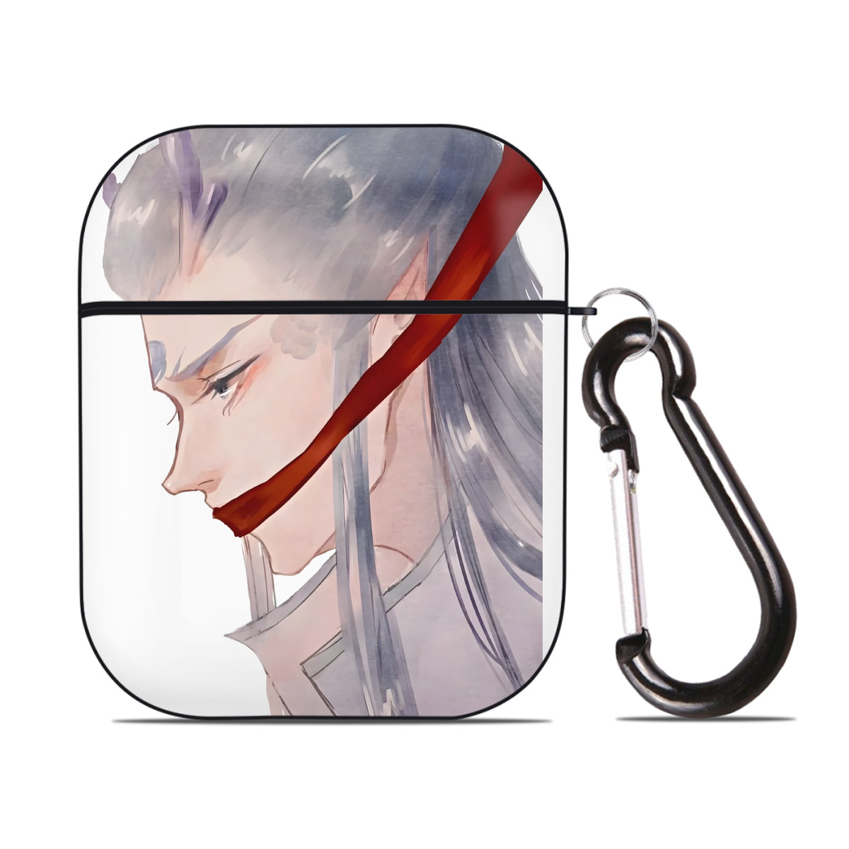 （画像用） Ne Zha 2 ナタ 魔童の大暴れ AirPods 第2世代保護ケース ハードシェル ブラック 耐衝撃・防指紋・カラビナ付き