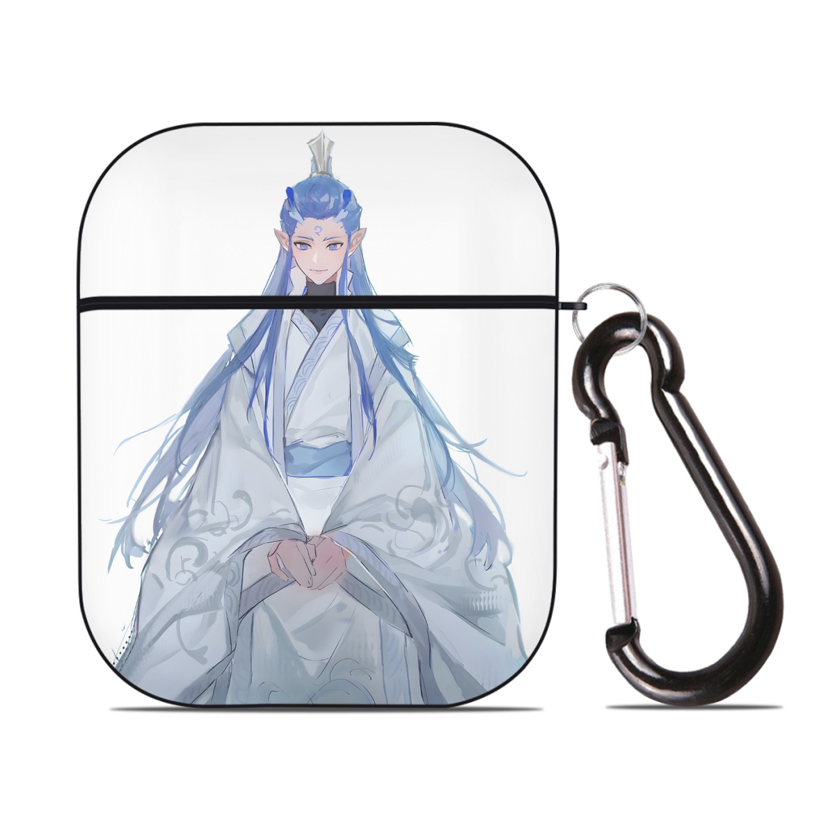 （画像用） Ne Zha 2 ナタ 魔童の大暴れ AirPods 第2世代保護ケース ハードシェル ブラック 耐衝撃・防指紋・カラビナ付き