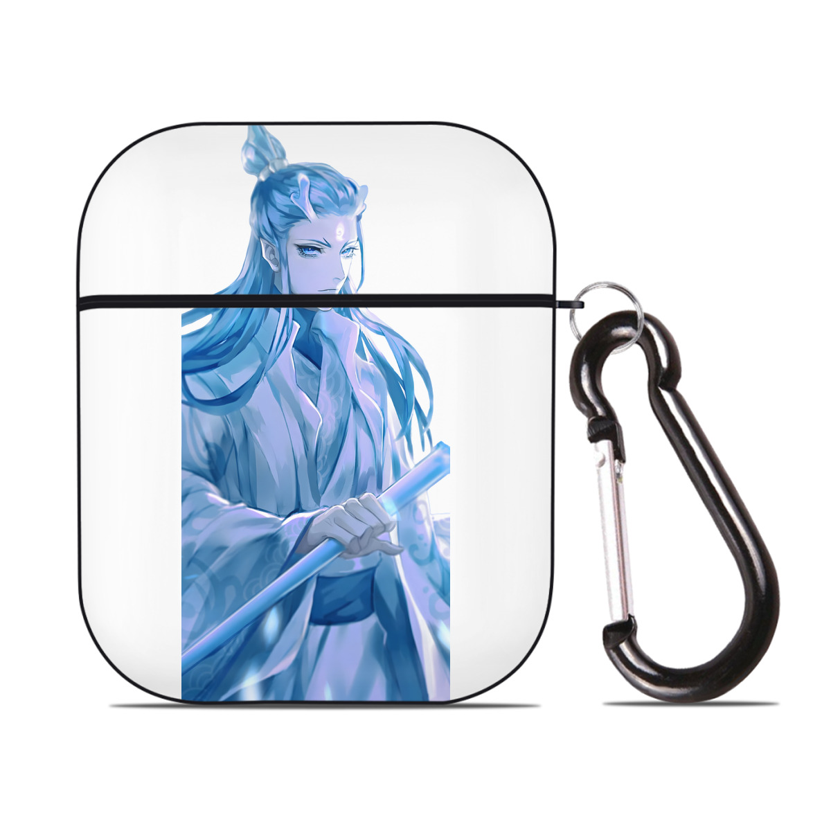 （画像用） Ne Zha 2 ナタ 魔童の大暴れ AirPods 第2世代保護ケース ハードシェル ブラック 耐衝撃・防指紋・カラビナ付き