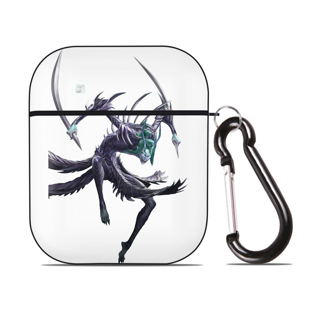 （画像用） Ne Zha 2 ナタ 魔童の大暴れ AirPods 第2世代保護ケース ハードシェル ブラック 耐衝撃・防指紋・カラビナ付き