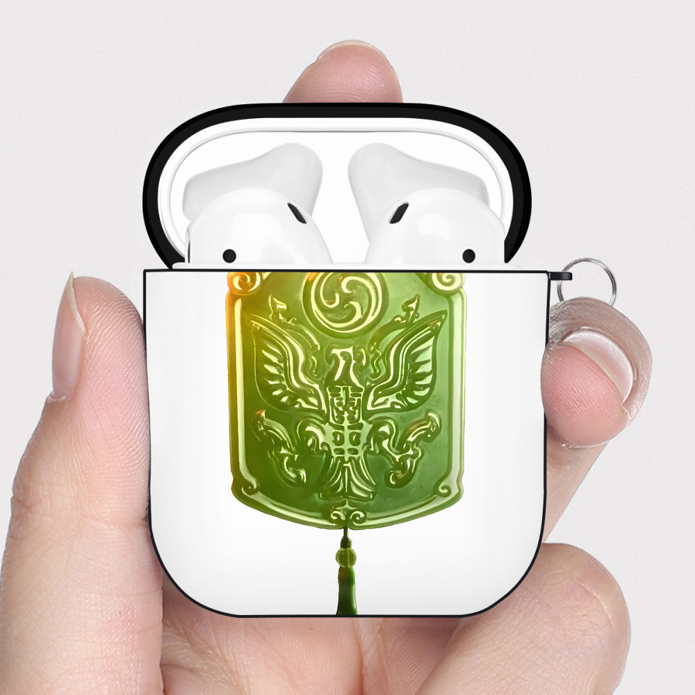 （画像用） Ne Zha 2 ナタ 魔童の大暴れ AirPods 第2世代保護ケース ハードシェル ブラック 耐衝撃・防指紋・カラビナ付き