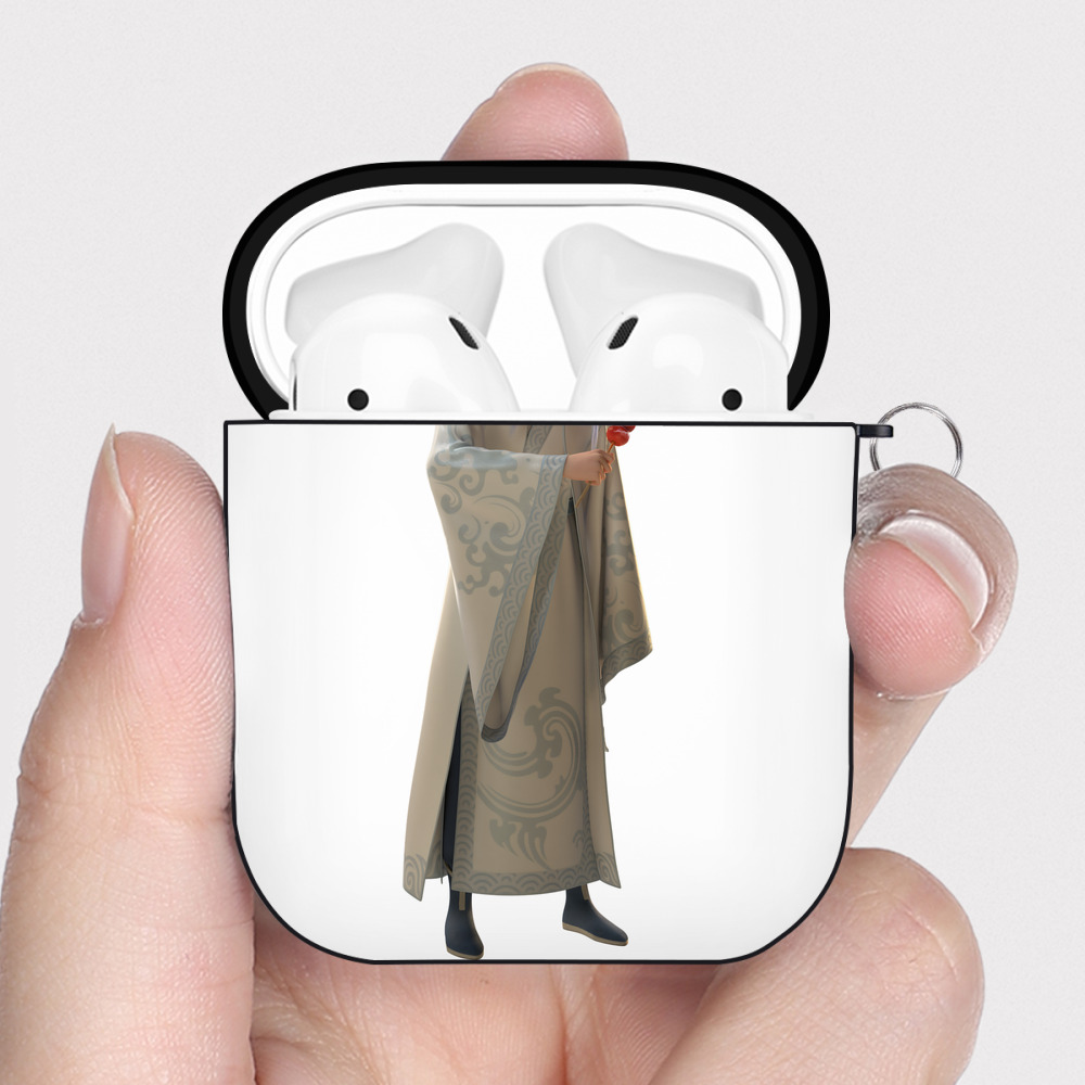（画像用） Ne Zha 2 ナタ 魔童の大暴れ AirPods 第2世代保護ケース ハードシェル ブラック 耐衝撃・防指紋・カラビナ付き