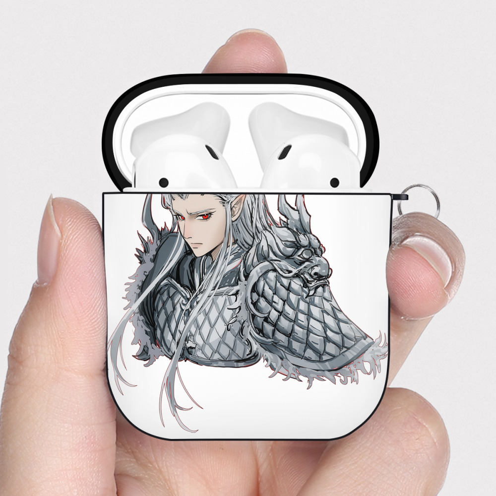 （画像用） Ne Zha 2 ナタ 魔童の大暴れ AirPods 第2世代保護ケース ハードシェル ブラック 耐衝撃・防指紋・カラビナ付き