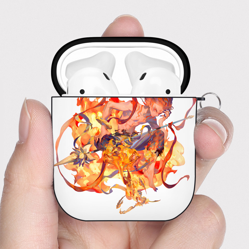 （画像用） Ne Zha 2 ナタ 魔童の大暴れ AirPods 第2世代保護ケース ハードシェル ブラック 耐衝撃・防指紋・カラビナ付き