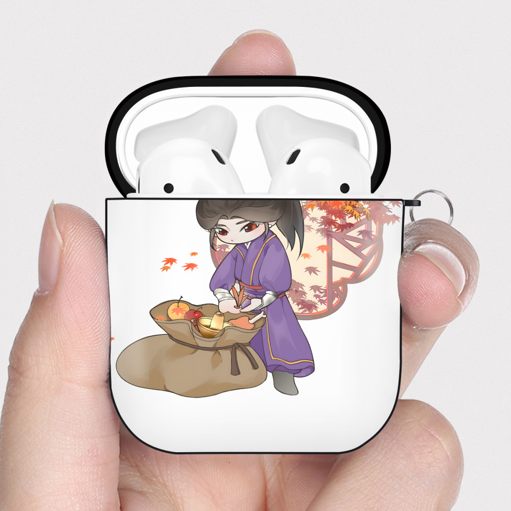 （画像用） Ne Zha 2 ナタ 魔童の大暴れ AirPods 第2世代保護ケース ハードシェル ブラック 耐衝撃・防指紋・カラビナ付き