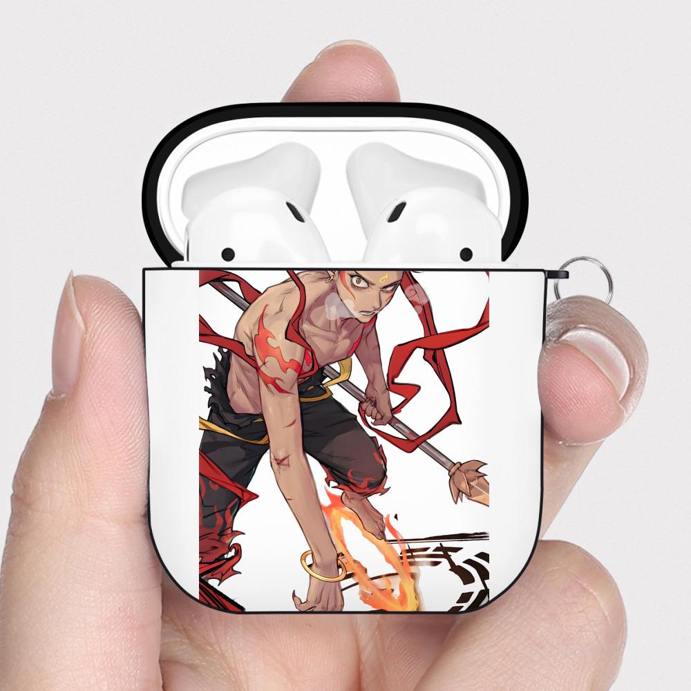 （画像用） Ne Zha 2 ナタ 魔童の大暴れ AirPods 第2世代保護ケース ハードシェル ブラック 耐衝撃・防指紋・カラビナ付き