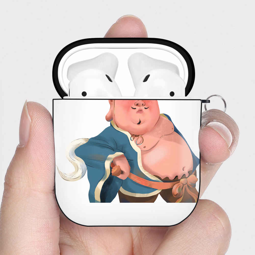 （画像用） Ne Zha 2 ナタ 魔童の大暴れ AirPods 第2世代保護ケース ハードシェル ブラック 耐衝撃・防指紋・カラビナ付き