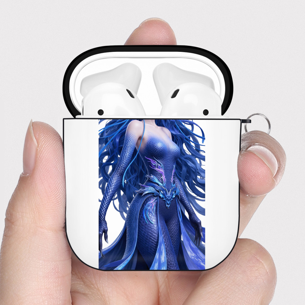 （画像用） Ne Zha 2 ナタ 魔童の大暴れ AirPods 第2世代保護ケース ハードシェル ブラック 耐衝撃・防指紋・カラビナ付き