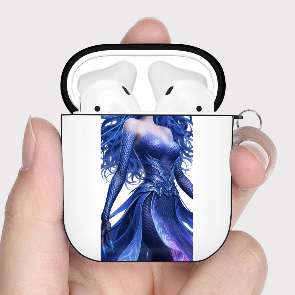 （画像用） Ne Zha 2 ナタ 魔童の大暴れ AirPods 第2世代保護ケース ハードシェル ブラック 耐衝撃・防指紋・カラビナ付き