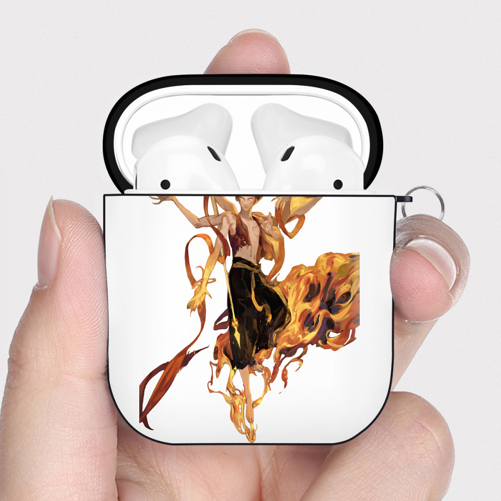 （画像用） Ne Zha 2 ナタ 魔童の大暴れ AirPods 第2世代保護ケース ハードシェル ブラック 耐衝撃・防指紋・カラビナ付き