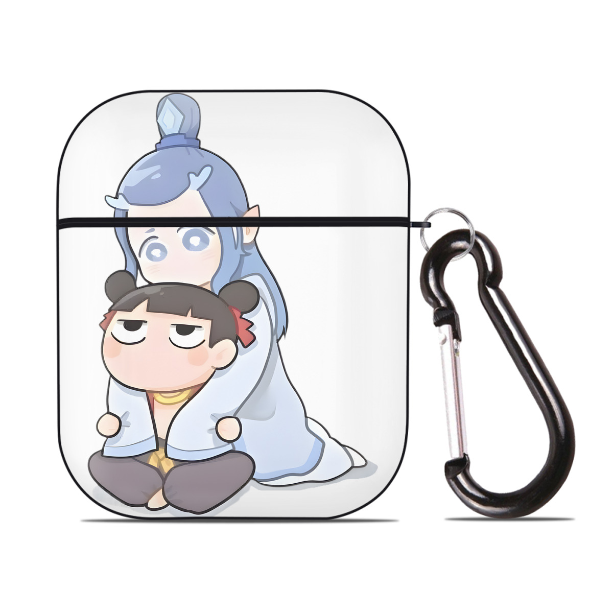 （画像用） Ne Zha 2 ナタ 魔童の大暴れ AirPods 第2世代保護ケース ハードシェル ブラック 耐衝撃・防指紋・カラビナ付き