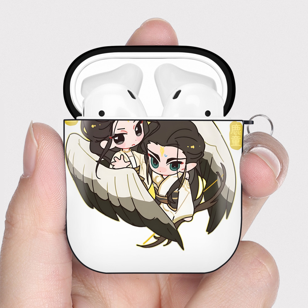 （画像用） Ne Zha 2 ナタ 魔童の大暴れ AirPods 第2世代保護ケース ハードシェル ブラック 耐衝撃・防指紋・カラビナ付き