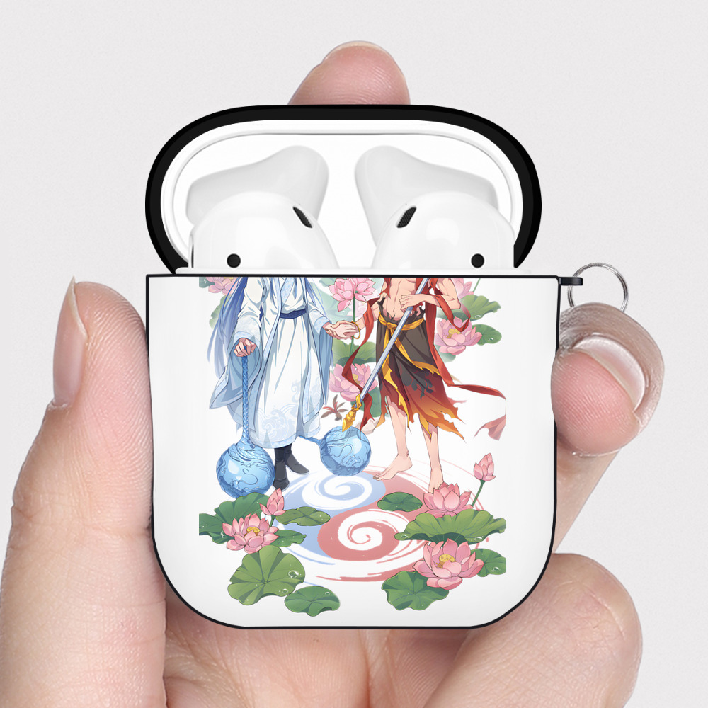 （画像用） Ne Zha 2 ナタ 魔童の大暴れ AirPods 第2世代保護ケース ハードシェル ブラック 耐衝撃・防指紋・カラビナ付き