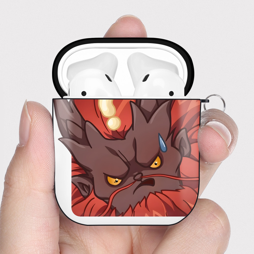 （画像用） Ne Zha 2 ナタ 魔童の大暴れ AirPods 第2世代保護ケース ハードシェル ブラック 耐衝撃・防指紋・カラビナ付き