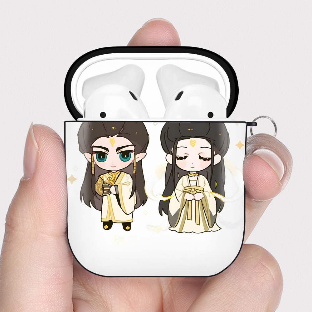 （画像用） Ne Zha 2 ナタ 魔童の大暴れ AirPods 第2世代保護ケース ハードシェル ブラック 耐衝撃・防指紋・カラビナ付き