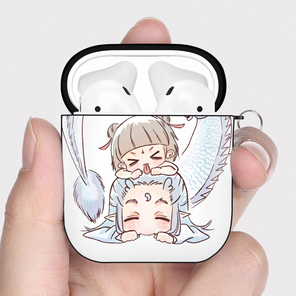 （画像用） Ne Zha 2 ナタ 魔童の大暴れ AirPods 第2世代保護ケース ハードシェル ブラック 耐衝撃・防指紋・カラビナ付き