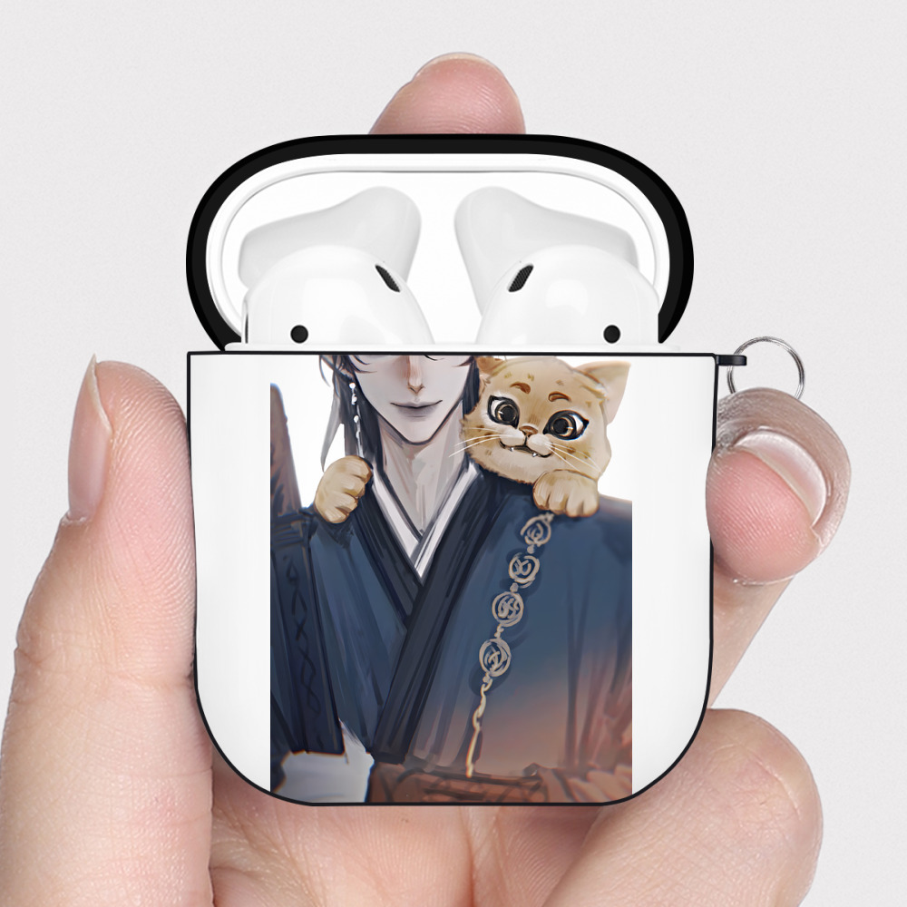 （画像用） Ne Zha 2 ナタ 魔童の大暴れ AirPods 第2世代保護ケース ハードシェル ブラック 耐衝撃・防指紋・カラビナ付き