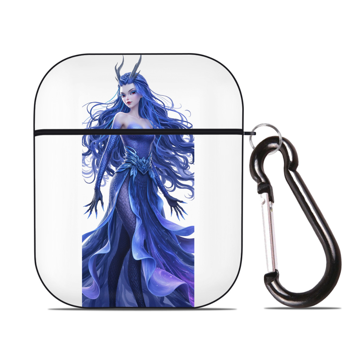 （画像用） Ne Zha 2 ナタ 魔童の大暴れ AirPods 第2世代保護ケース ハードシェル ブラック 耐衝撃・防指紋・カラビナ付き