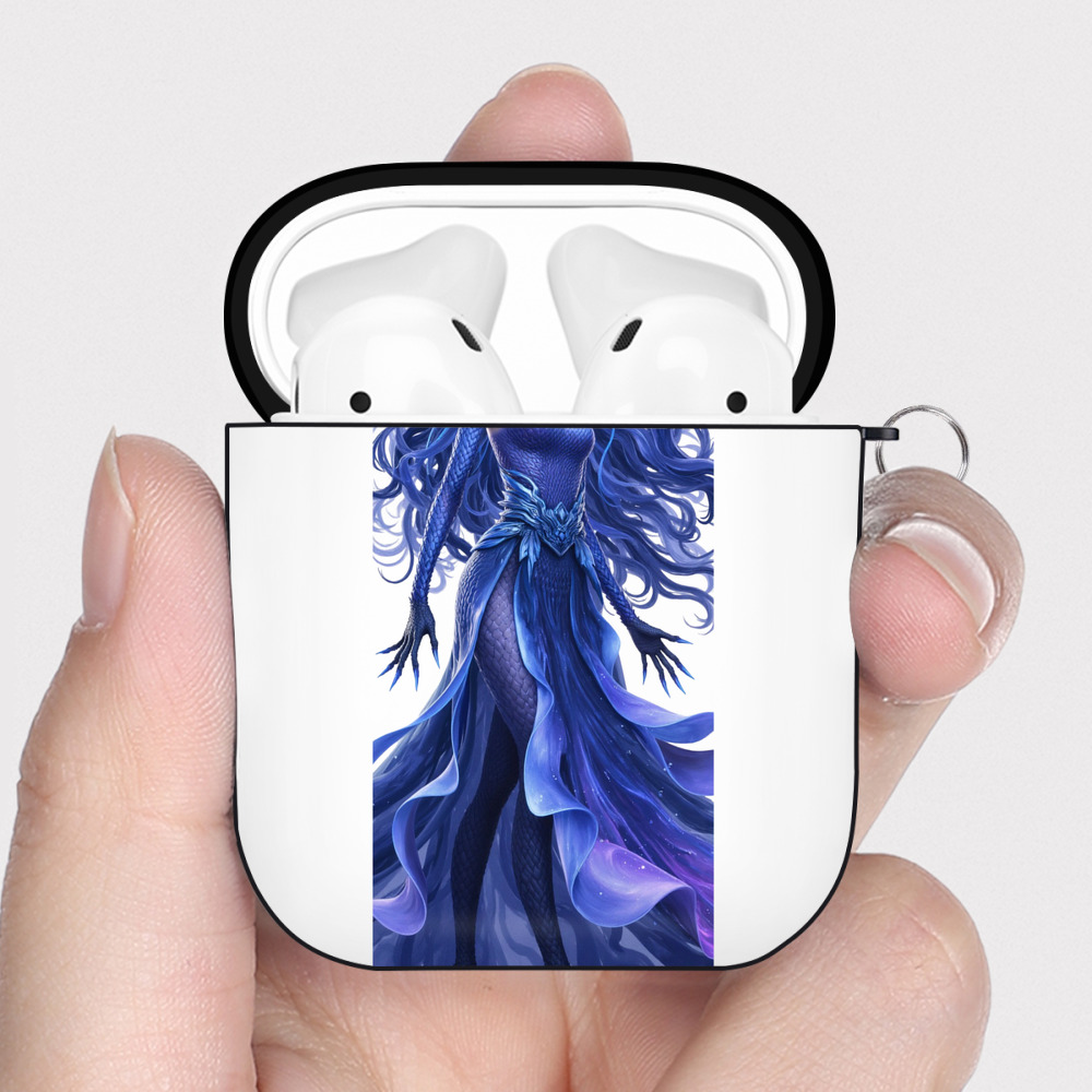（画像用） Ne Zha 2 ナタ 魔童の大暴れ AirPods 第2世代保護ケース ハードシェル ブラック 耐衝撃・防指紋・カラビナ付き