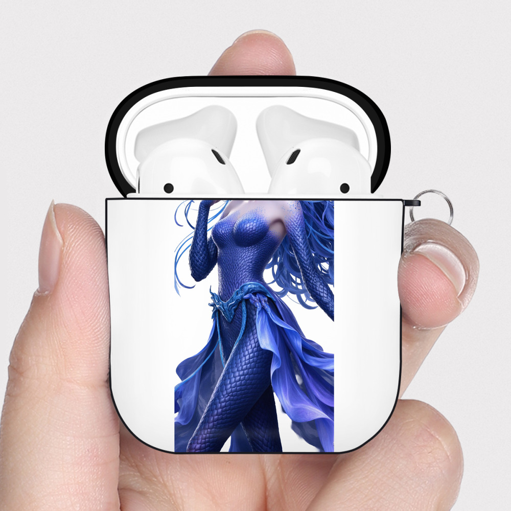 （画像用） Ne Zha 2 ナタ 魔童の大暴れ AirPods 第2世代保護ケース ハードシェル ブラック 耐衝撃・防指紋・カラビナ付き