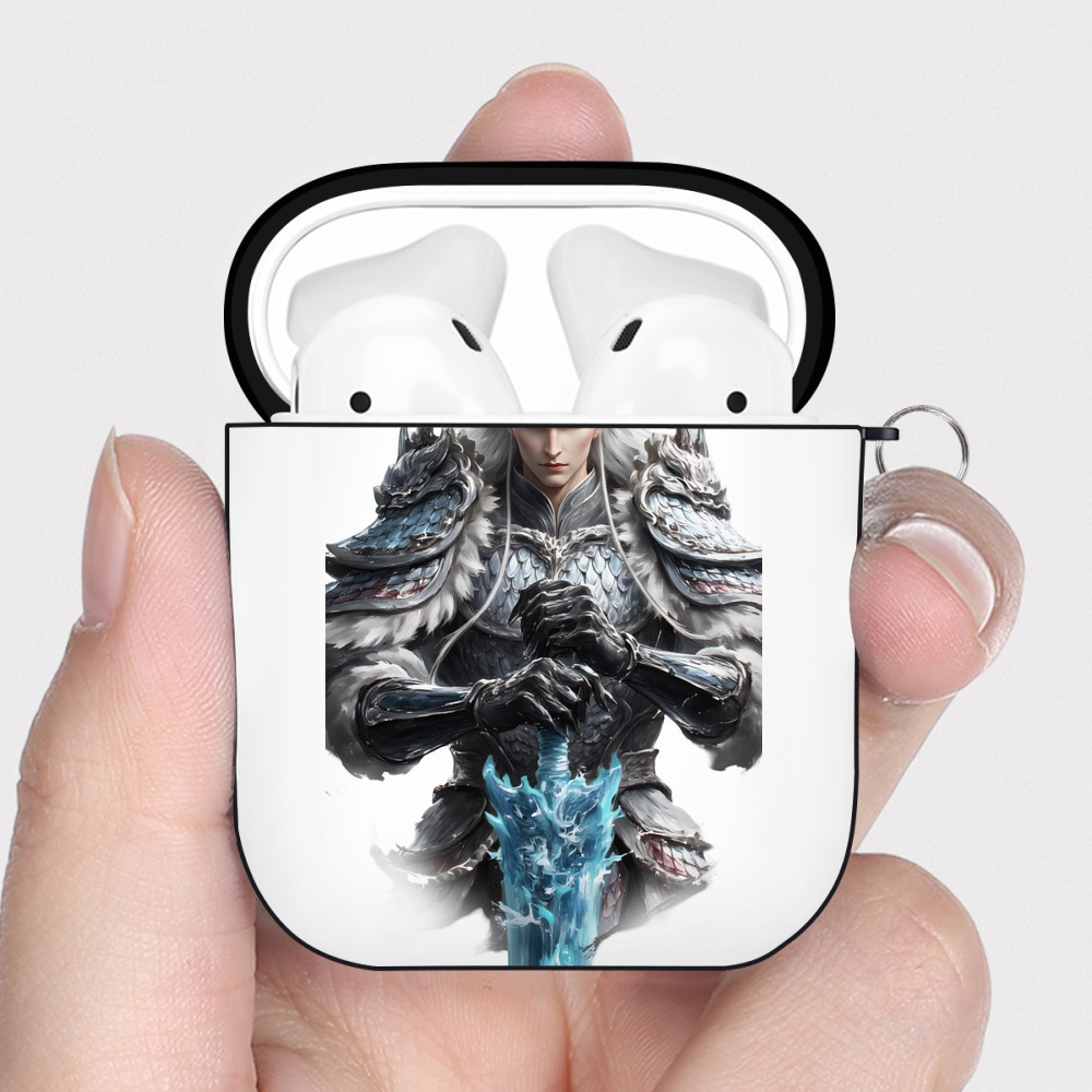 （画像用） Ne Zha 2 ナタ 魔童の大暴れ AirPods 第2世代保護ケース ハードシェル ブラック 耐衝撃・防指紋・カラビナ付き